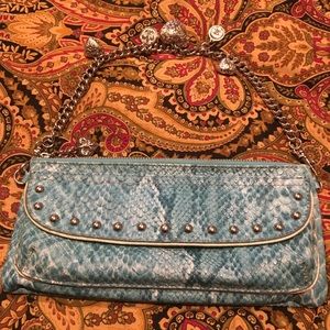 Kathy  Van Zeeland Faux Turquoise Snake  Small Bag